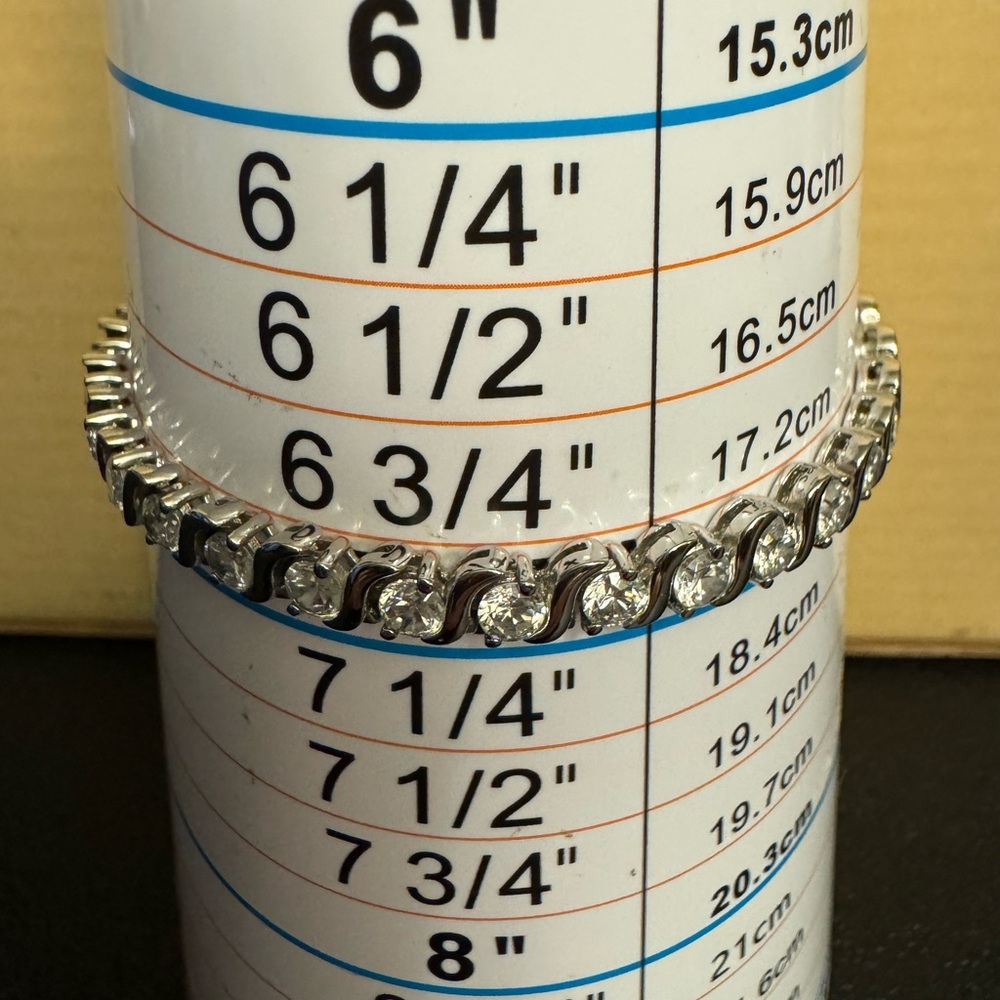 Silver Rhinestone Tennis Bracelet